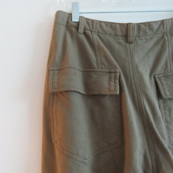 ACACIA Dublin Pant in Moss Green Cotton Raw Hem Casual Travel Vacation - Size S - Picture 13 of 16